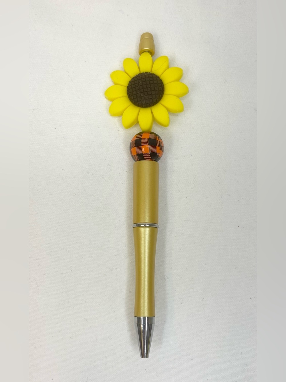 Sunflower Top Gold Ballpoint Pen - Yellow Sunflower Accent